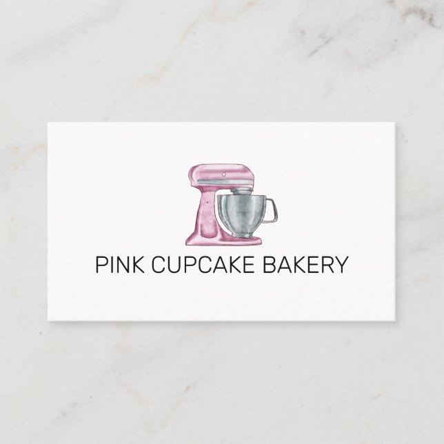 Carte De Visite Pâtisserie Pâtisserie Cupcake Pink Mixer (Devant)