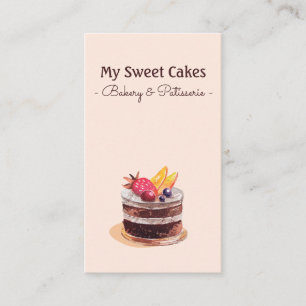 Carte De Visite pâtisserie pâtisserie moderne aquarelle cupcake de