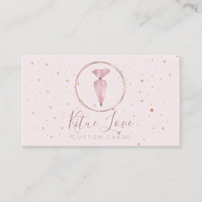 Carte De Visite Pâtisserie pâtisserie pâtisserie Aquarelle Gâteau (Devant)