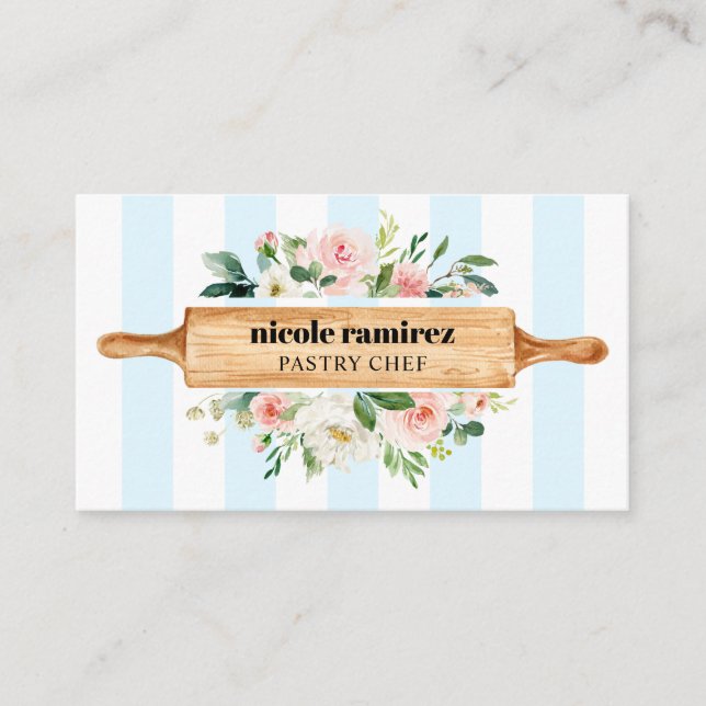 Carte De Visite Pâtisserie Pâtisserie Pâtisserie Pâtisserie Floral (Devant)