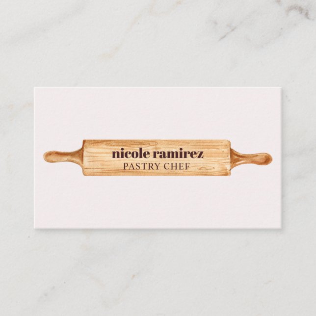 Carte De Visite Pâtisserie pâtisserie Rolling Bakers Aquarelle (Devant)