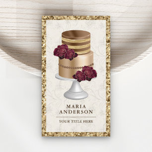 Carte De Visite Pâtisserie personnalisée fleurs de Bourgogne paill