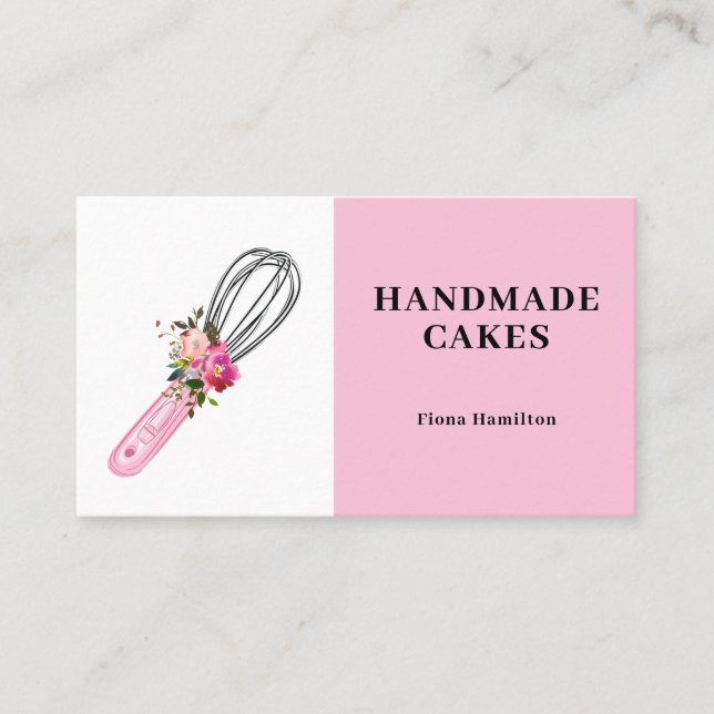 Carte De Visite Pâtisserie Pink Cake Chef Boulangerie (Devant)