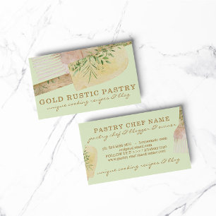 Carte De Visite Pâtisserie verte Chef Cuisine spatule boulangerie