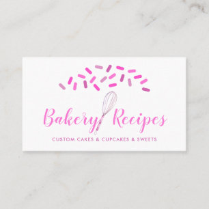 Carte De Visite Pâtisserie Whisk Signature bonbon rose