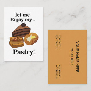Carte De Visite Pâtisseries Dessert Boulangerie Pâtisserie Chef