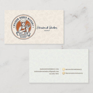 Carte De Visite Pâtissier Boulangerie Magasin Dessert Sucreries Gâ
