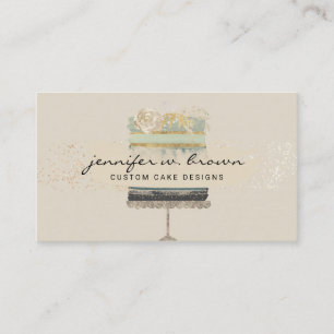 Carte De Visite Pâtissier de boulangerie de fond beige gâteau de m