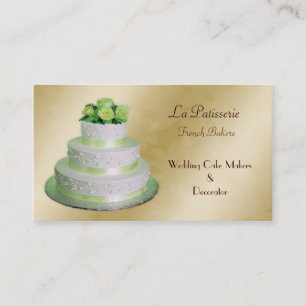 Carte De Visite pâtissier de Mariage vert or