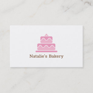 Carte De Visite Pâtissier Gâteau Moderne Rose