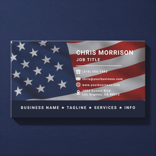 Carte De Visite Patriotic American Flag Professional (Créateur téléchargé)