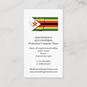 Carte De Visite Patriotique DRAPEAU ZIMBABWE Photo