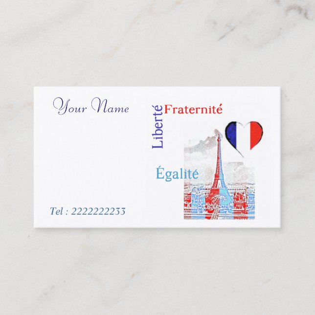 Carte De Visite Patriotique français (Devant)