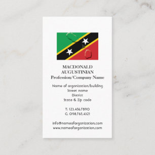 Carte De Visite Patriotique ST KITTS DRAPEAU Ajouter photo