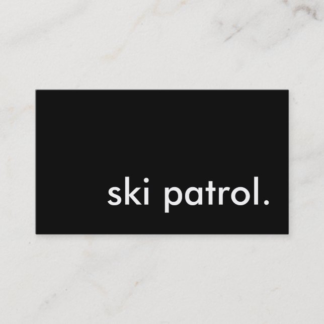 Carte De Visite patrouille de ski. (Devant)