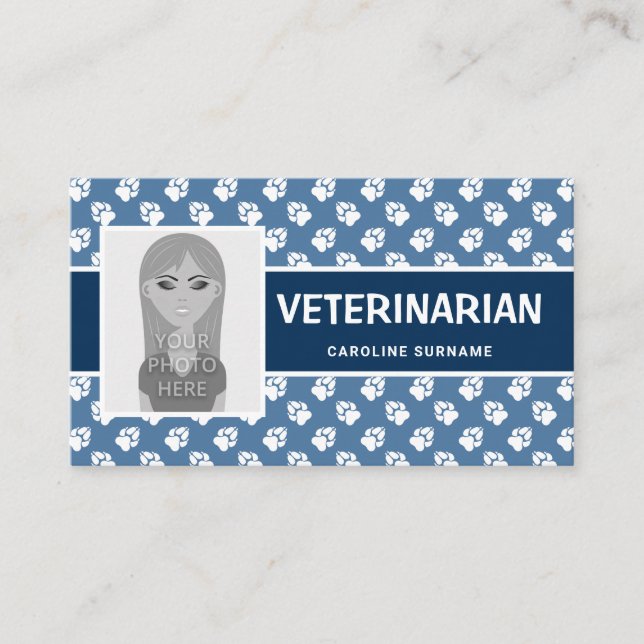 Carte De Visite Patrouilles Bleues & Blancs Avec Votre Propre Vété (Devant)