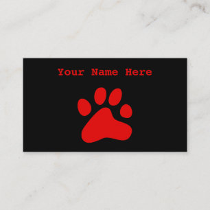 Carte De Visite Patte rouge de chien
