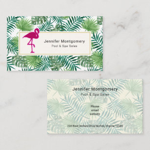 Carte De Visite Pattern et Pink Flamingo