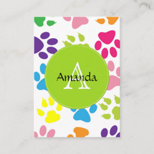 Carte De Visite Pattes de chien, traînées, empreintes de pattes -