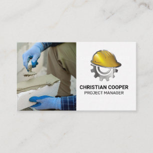 Carte De Visite Paver Logo du Casquette dur de construction