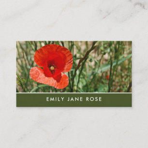 Carte De Visite Pavot rouge, fleuriste