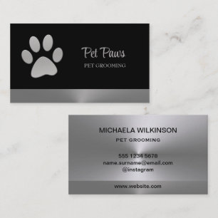 Carte De Visite Paw Chien Argent sur le service Grossiste pour Ani