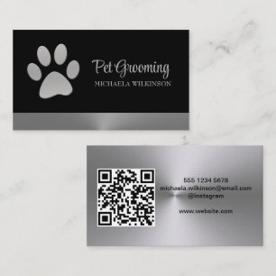 Carte De Visite Paw Chien Argent sur le service Grossiste pour Ani