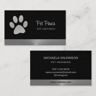 Carte De Visite Paw Chien Argent sur le service Grossiste pour Ani