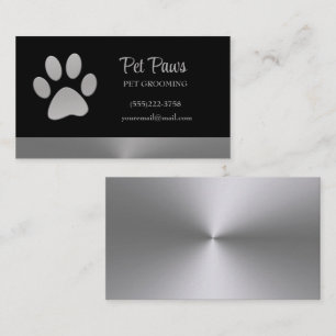Carte De Visite Paw Chien Argent sur le service Grossiste pour Ani