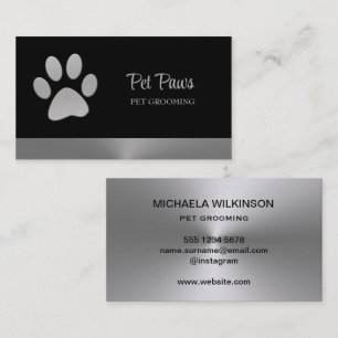 Carte De Visite Paw Chien Argent sur le service Grossiste pour Ani