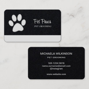 Carte De Visite Paw chien blanc sur le service de toilettage pour