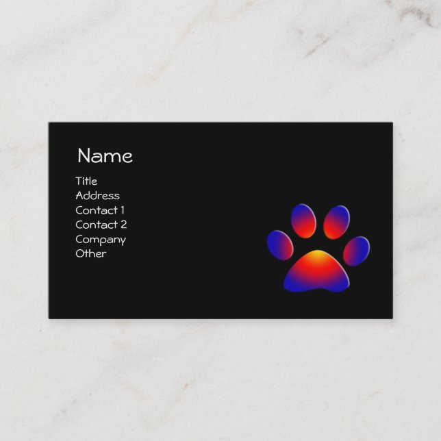 CARTE DE VISITE PAW COLORÉ (Devant)
