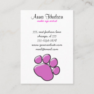 Carte De Visite Paw Rose, Groomer de chien, Marcheur de chien, Bou