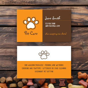 Carte de visite Pawprint Pet Care
