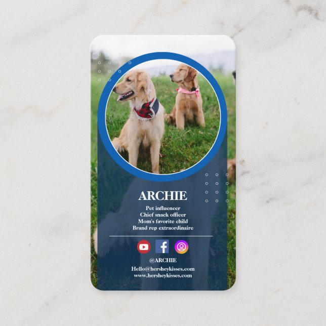 Carte De Visite Pawsomely Professional : Photo de chien sur les mé (Devant)