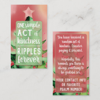 Carte De Visite Pay it Forward Random Act of Kindness Christmas