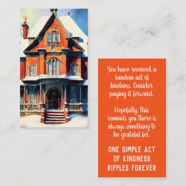 Carte De Visite Pay it Forward Random Act of Kindness Homelessness (Devant / Derrière)