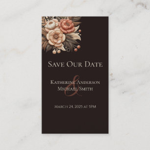 Carte De Visite Pays Fleurs de Mariage Occidentales