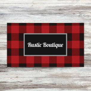 Carte De Visite pays Noël Boeuf rouge plaid