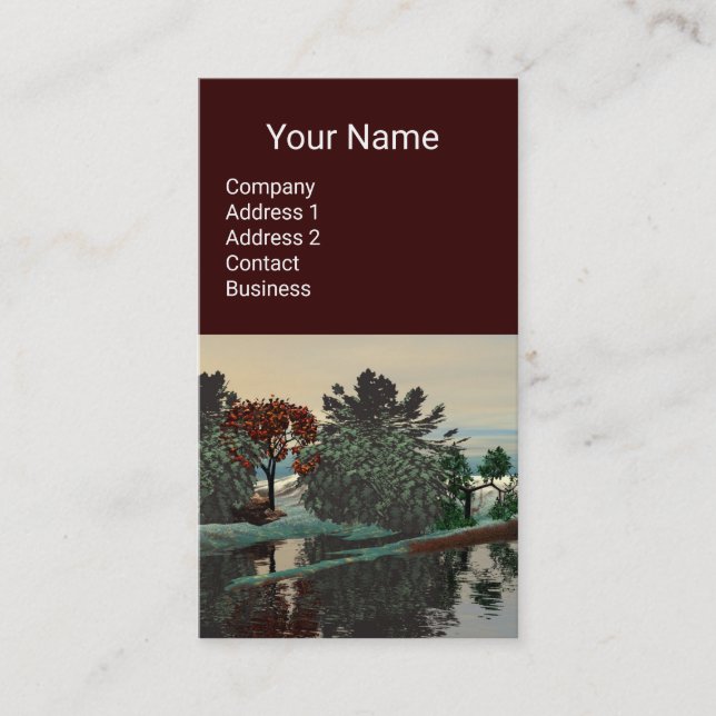 Carte De Visite PAYSAGE ALIEN, ARBRES LAGON HYPERION Sci Fi Brown (Devant)