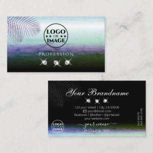 Carte De Visite Paysage Aquarelles Diamètre étincelant avec logo