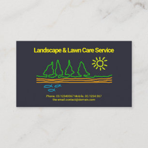 Carte De Visite Paysage artistique Arbre Sun Doodle Garden Service