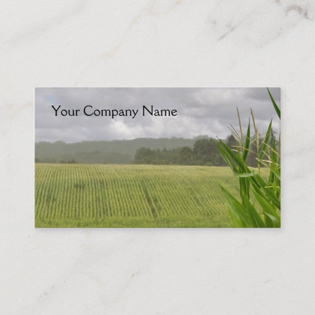 Carte De Visite Paysage de ferme avec des gisements de maïs (Devant)