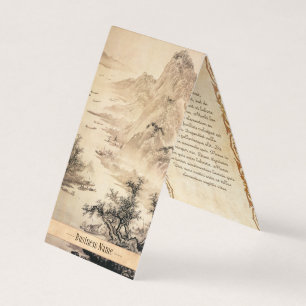 Carte De Visite Paysage de peinture de Sumi-e en Chine Vintage