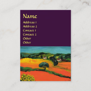 Carte De Visite PAYSAGE DE TOSCANE AVEC FLEUVES, Violet