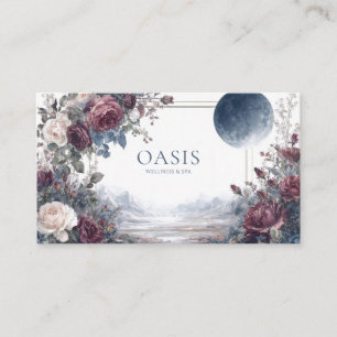 Carte De Visite Paysage Éthéré de Pleine Lune Floral Gothique Maus