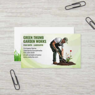 Carte De Visite Paysage   Fleurs de plantation de jardiniers