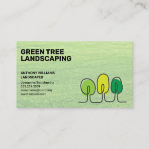 Carte De Visite Paysage   Herbe   Logo de l'arbre