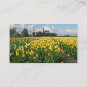 Carte De Visite Paysage jaune de moulin à vent de gisement de