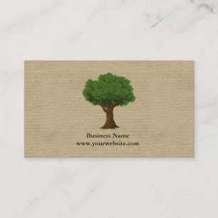 Carte De Visite Paysage minimaliste Arbre vert Kraft (imprimé)
